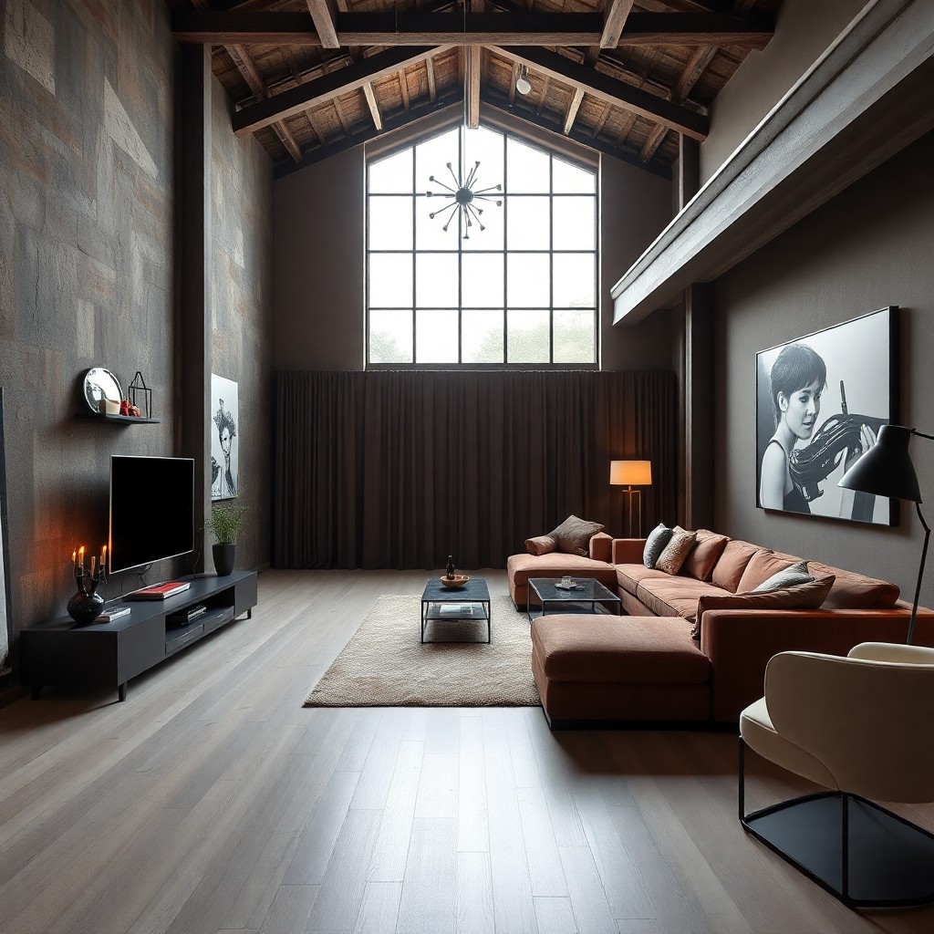 Endüstriyel tarz loft daire Milano'da, açık plan ve yüksek tavanlar